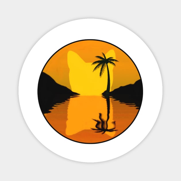 Cat Sunset Magnet by Pete the Cat Guy